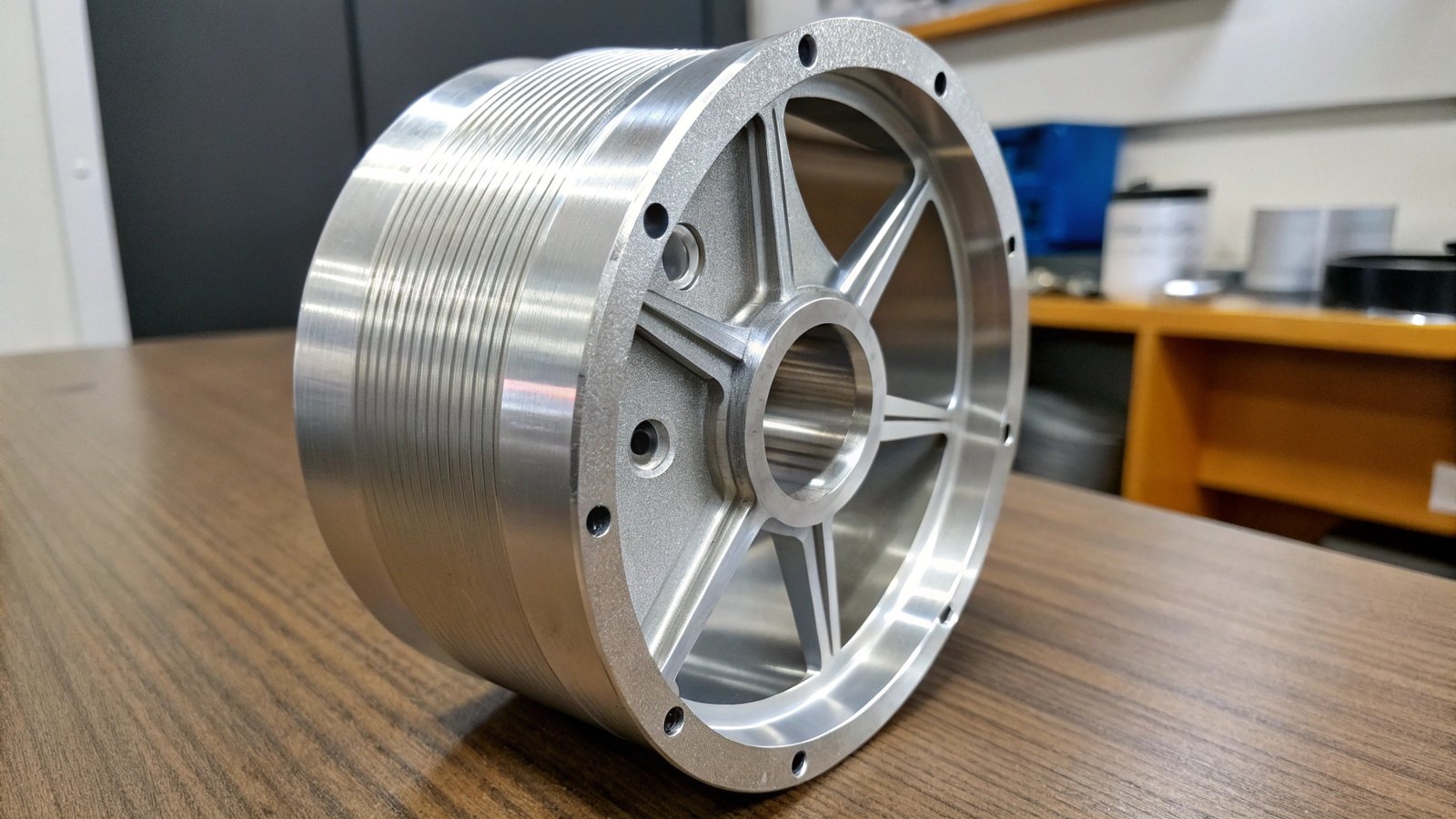 A close-up image of a fatigue crack propagating from a sharp corner on a metal part, illustrating a stress concentration point.