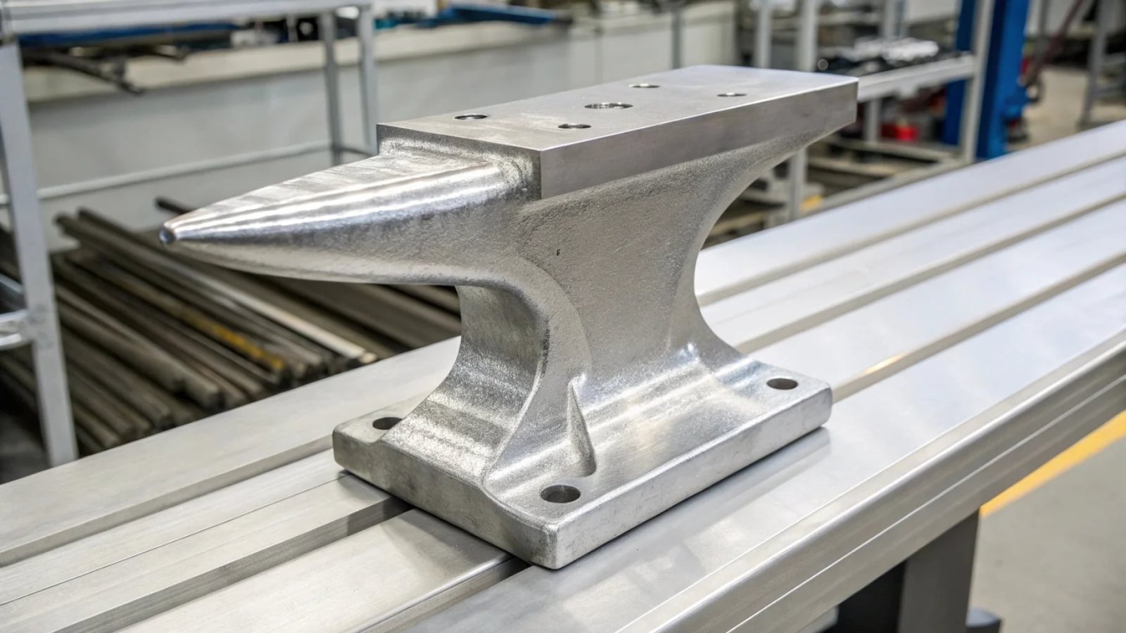 A precisely machined aerospace component made from a 7075 forged blank, highlighting its flawless finish and structural complexity.