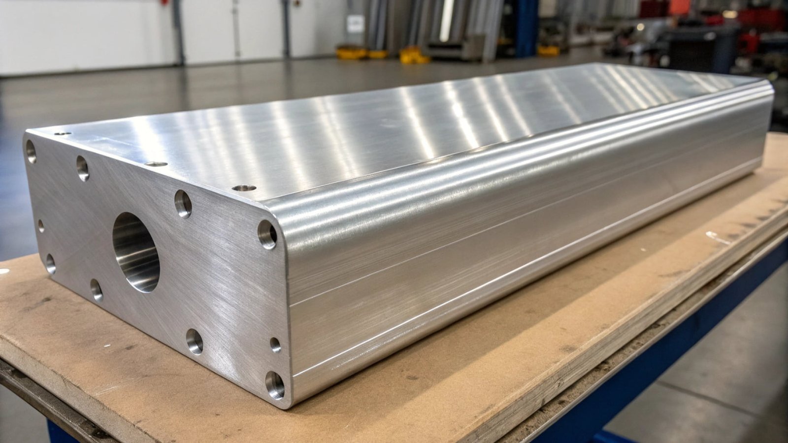 A precisely machined, high-stress landing gear component made from 7075 T6 aluminum.