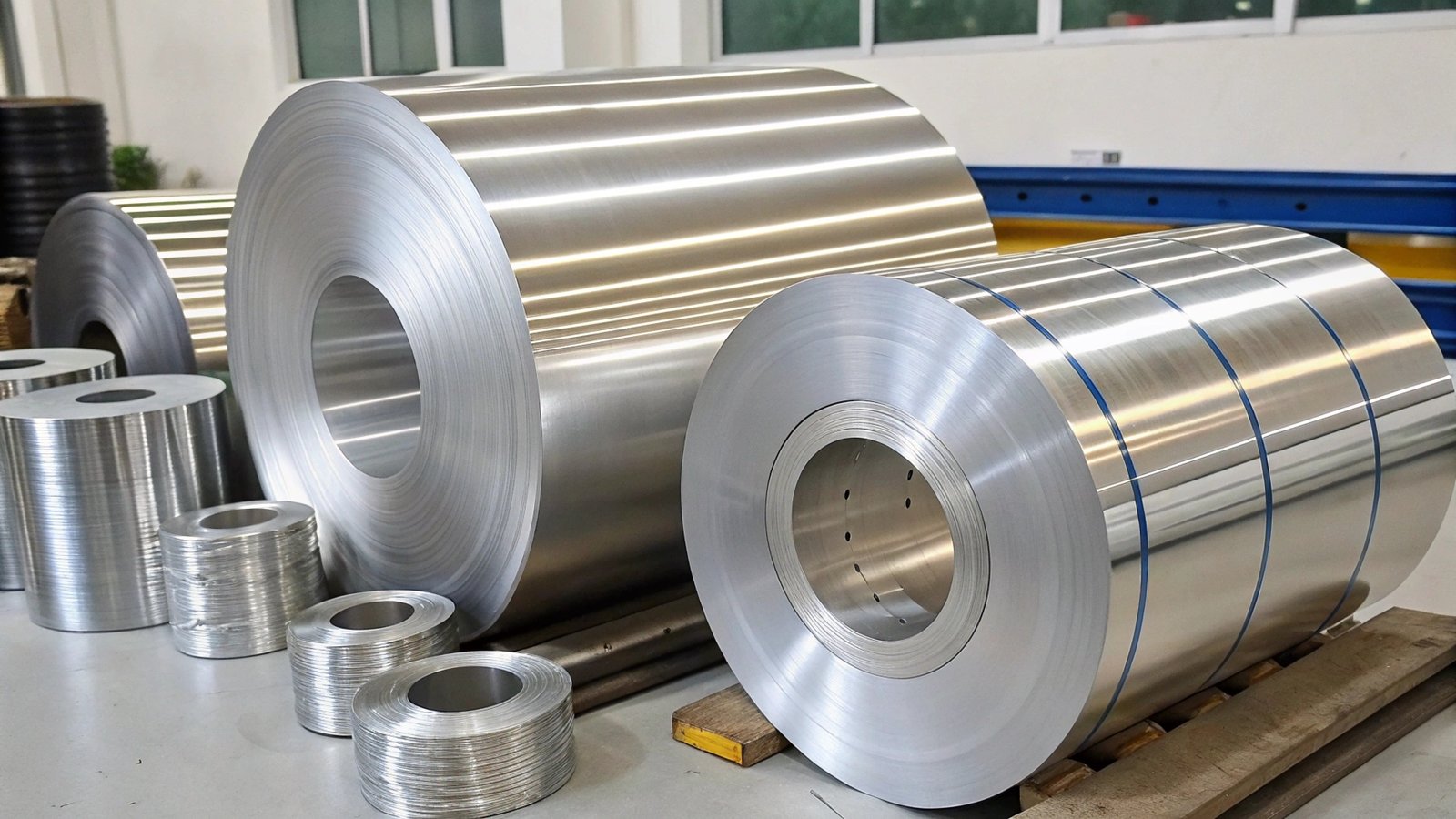 A cross-section of an airplane wing showing the structural ribs and spars made from high-strength aluminum.