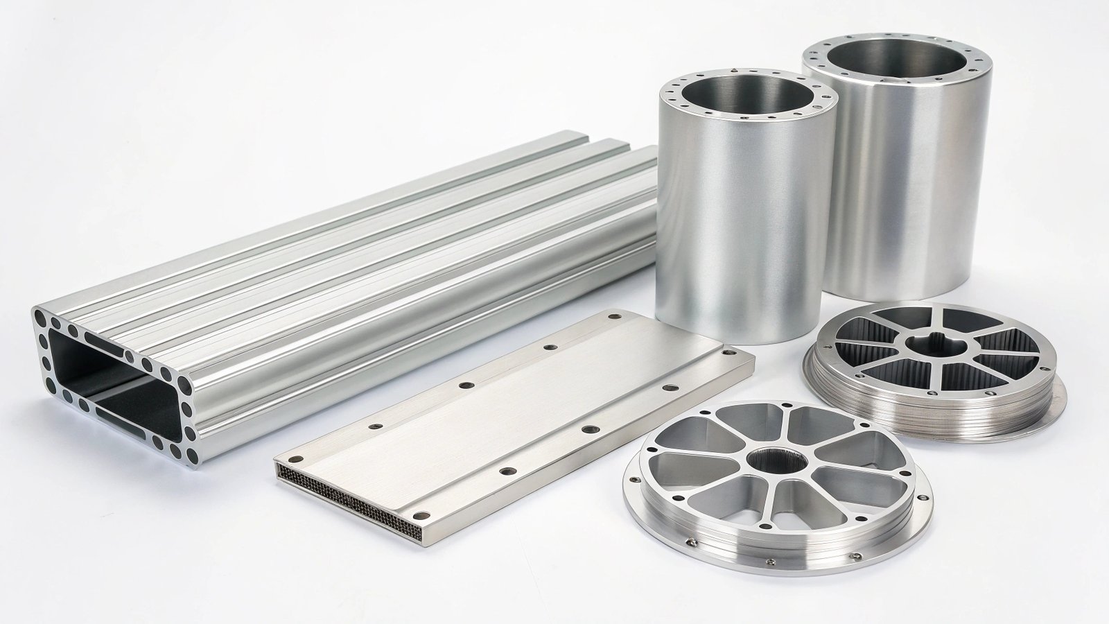 An exploded view of an aircraft showing different components color-coded to their respective aluminum alloys: 7xxx, 6xxx, 2xxx, and 5xxx.