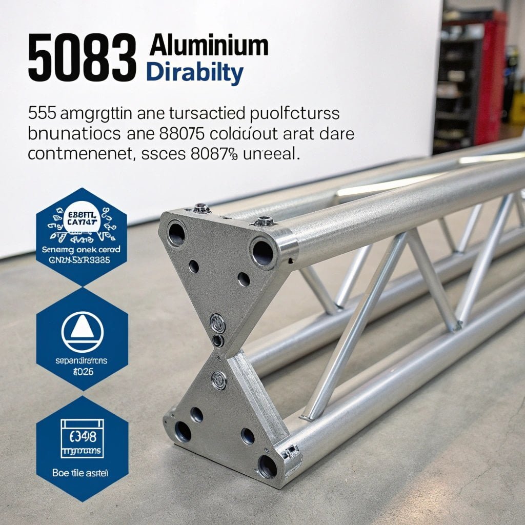 A heavy-duty aluminum truck frame made from 5083 alloy, showing its structural strength
