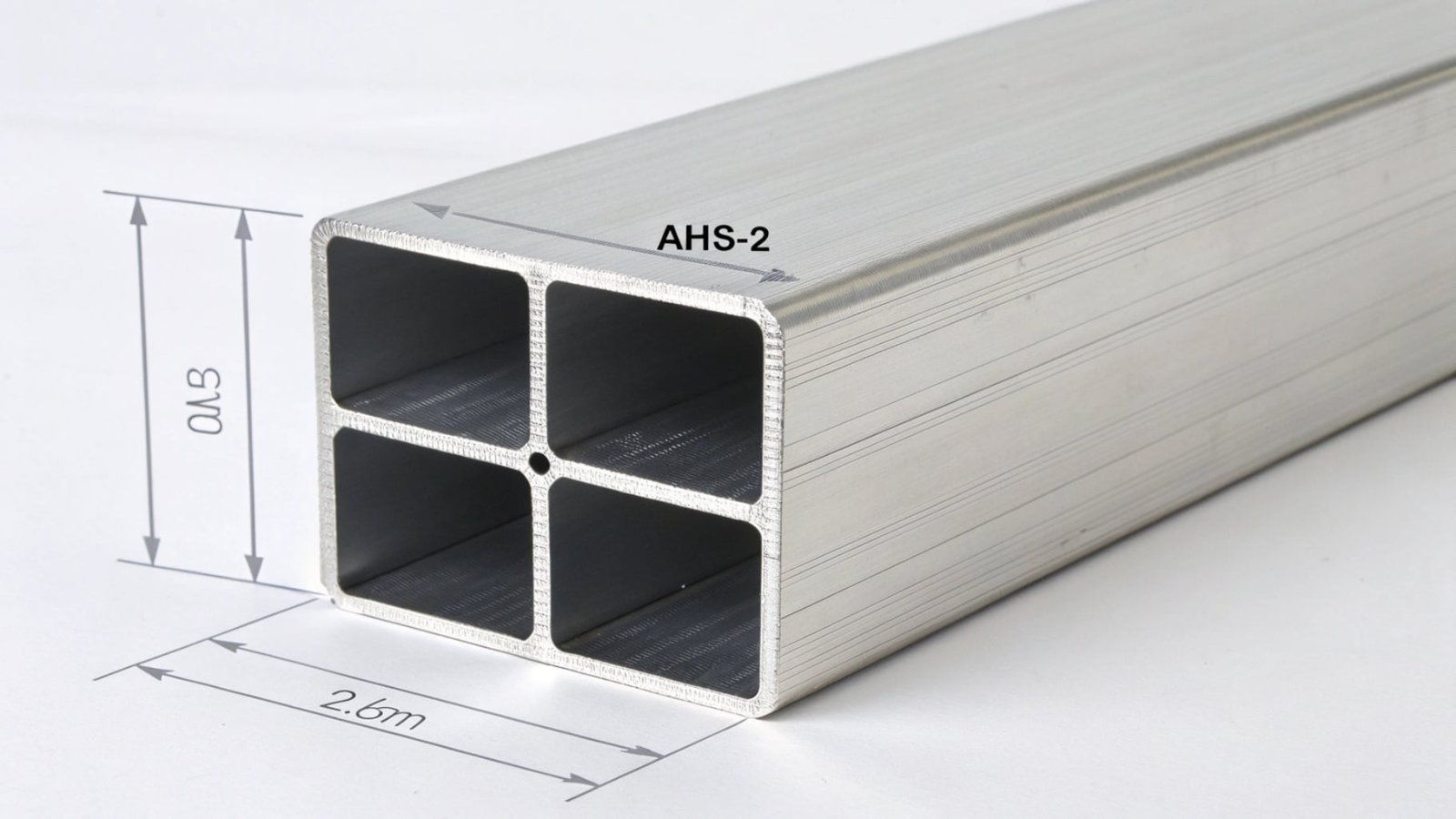 A graphic showing a 2-inch square aluminum tube under a central load test with deflection measurements